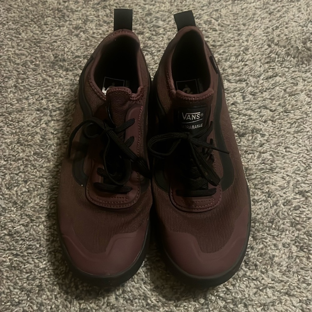 Used burgundy and black vans sneaker